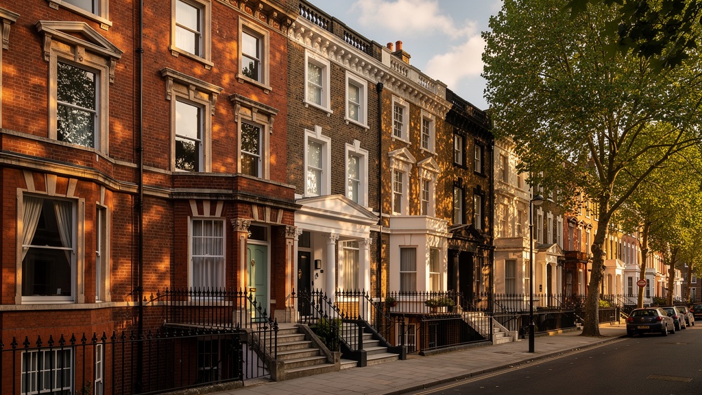 Row of Victorian terraced houses in Battersea, London