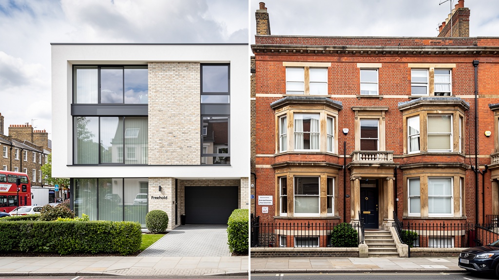 Freehold and leasehold property comparison showing different ownership types