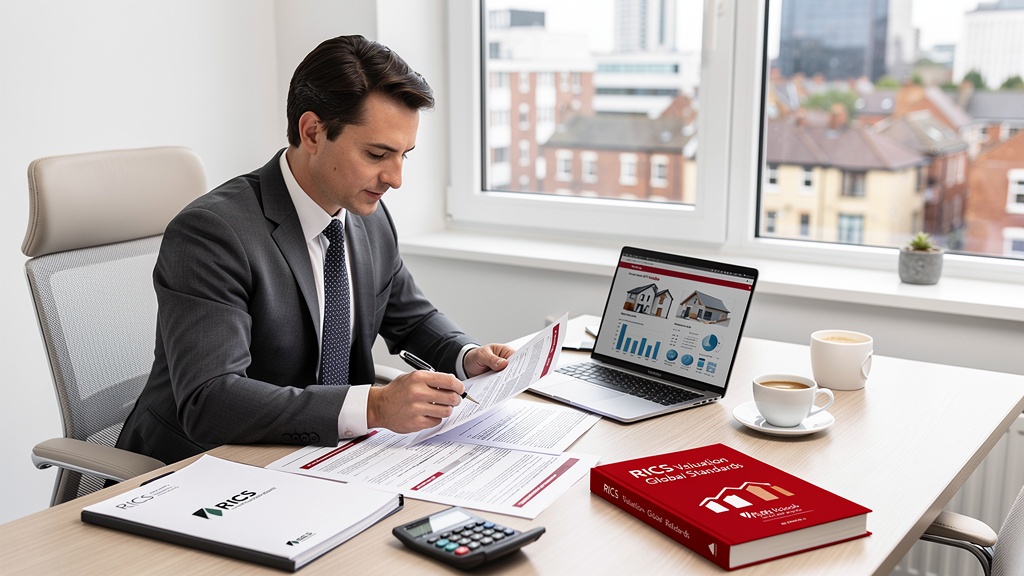 RICS Red Book valuation report being completed by a surveyor