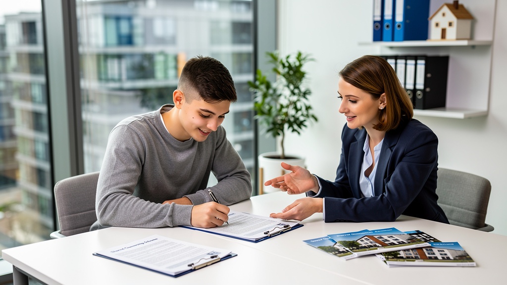 First-time buyer signing shared ownership documents with a housing association